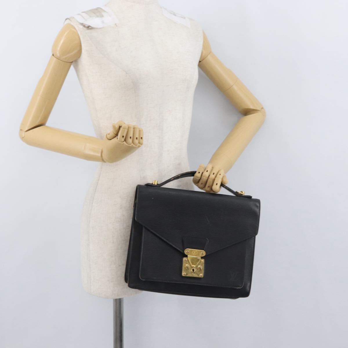 LOUIS VUITTON Epi Monceau 28 Hand Bag Black M52122 LV Auth ka3386