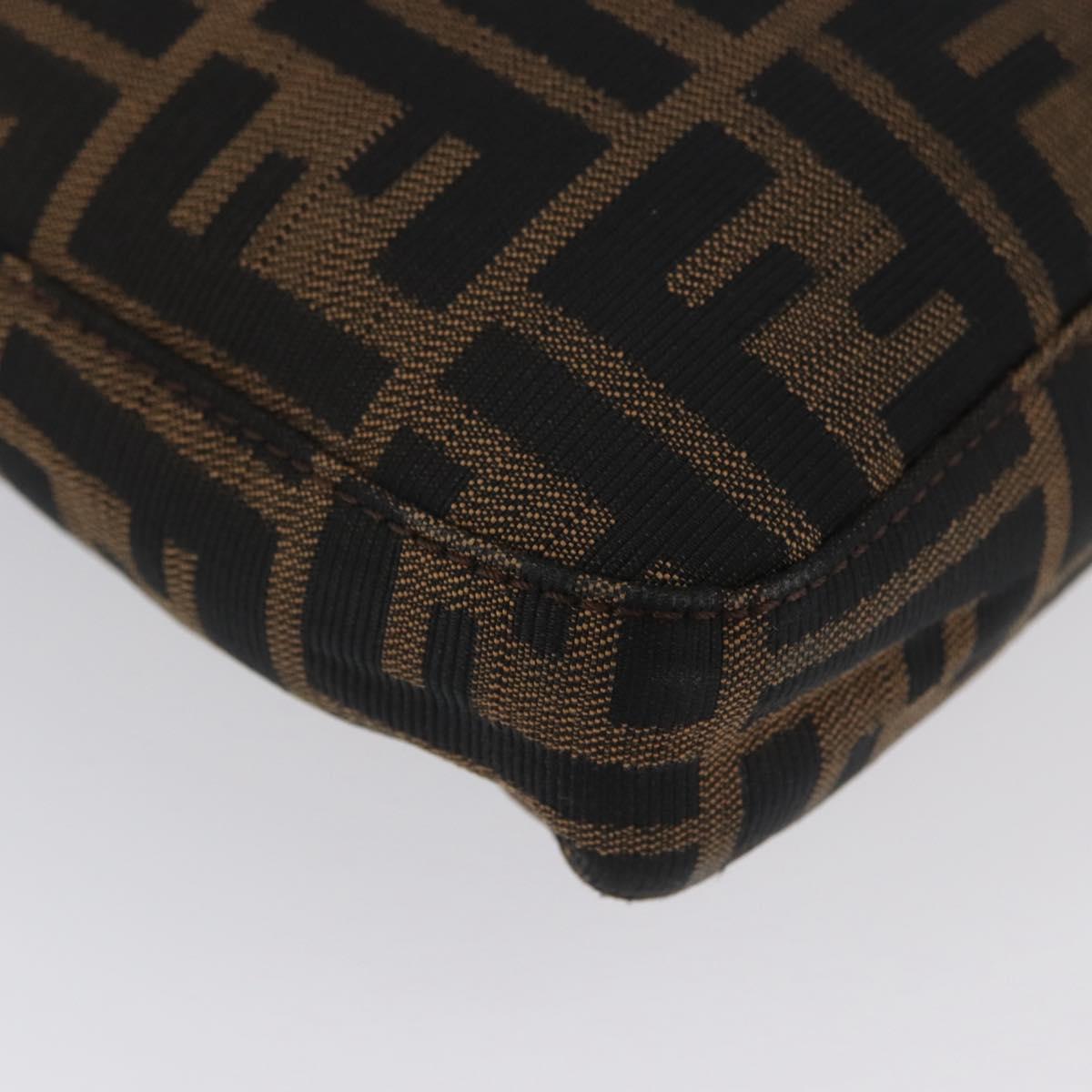 FENDI Zucca Canvas Mamma Baguette Hand Bag Brown Black Auth ka3405V