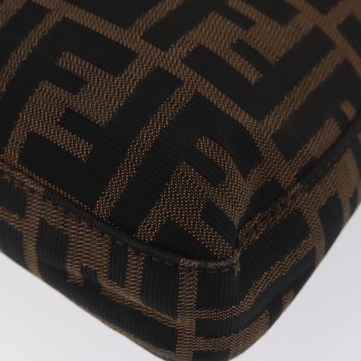 FENDI Zucca Canvas Mamma Baguette Hand Bag Brown Black Auth ka3405V