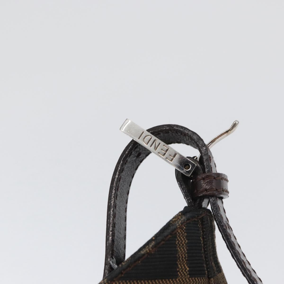 FENDI Zucca Canvas Mamma Baguette Hand Bag Brown Black Auth ka3405V