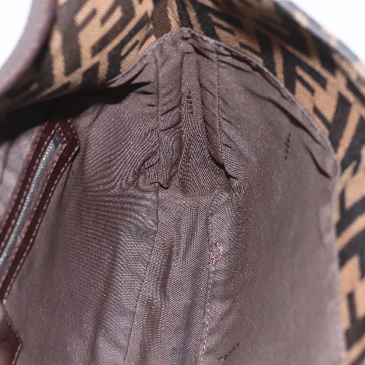 FENDI Zucca Canvas Mamma Baguette Hand Bag Brown Black Auth ka3405V