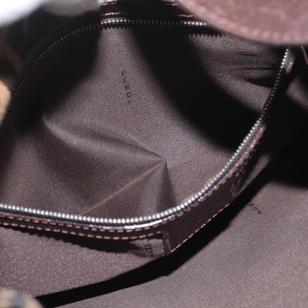 FENDI Zucca Canvas Mamma Baguette Hand Bag Brown Black Auth ka3405V