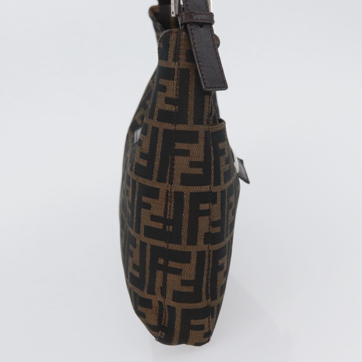 FENDI Zucca Canvas Mamma Baguette Hand Bag Brown Black Auth ka3405V