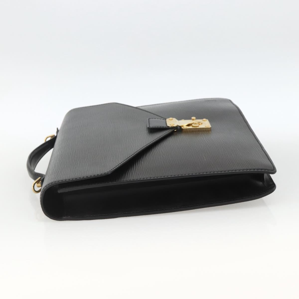 LOUIS VUITTON Epi Porte Documents Bandouliere Briefcase Black M54462 Auth ka3413