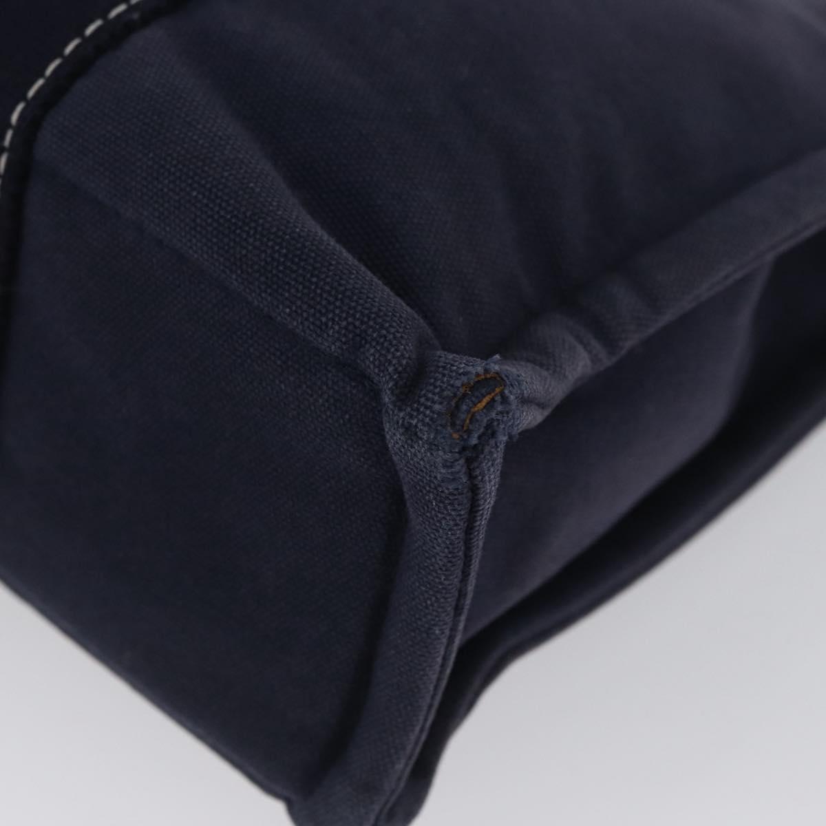 HERMES Fourre Tout PM Tote Bag Canvas Navy Silver Auth ka3422