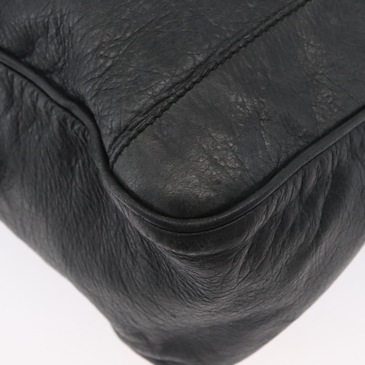 BALENCIAGA Classic Bridge Hand Bag Leather 2way Black Auth ka3423V
