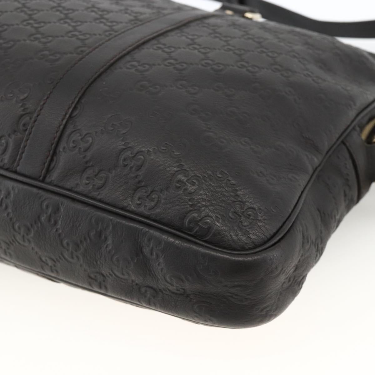 GUCCI GG Canvas Guccissima Bag Leather 2way Black Gold 208463 Auth ka3424