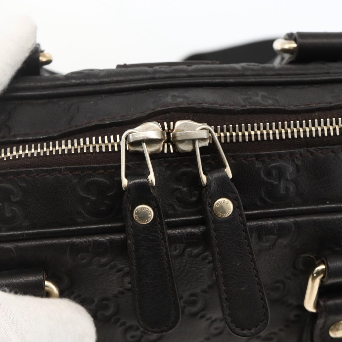 GUCCI GG Canvas Guccissima Bag Leather 2way Black Gold 208463 Auth ka3424