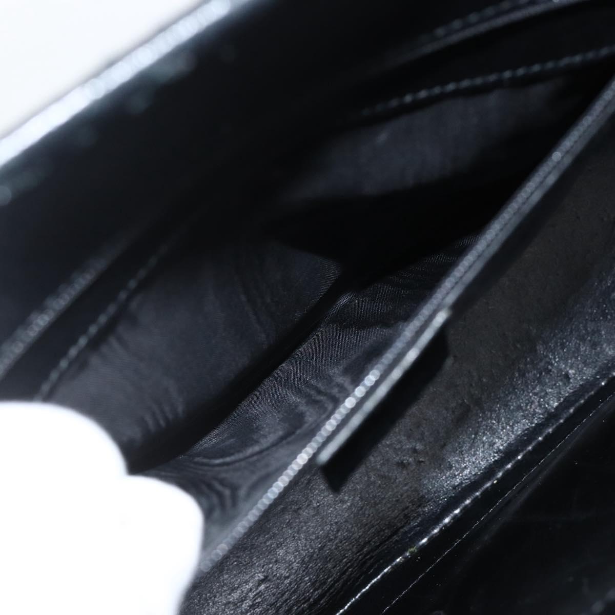 GUCCI Bamboo Tote Bag Leather Black Silver 002 1034 3444 Auth ka3425