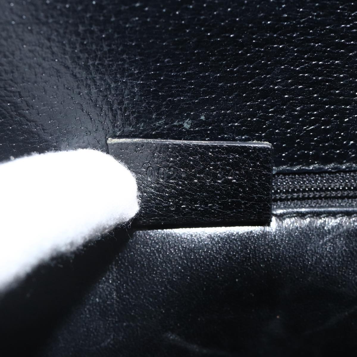 GUCCI Bamboo Tote Bag Leather Black Silver 002 1034 3444 Auth ka3425