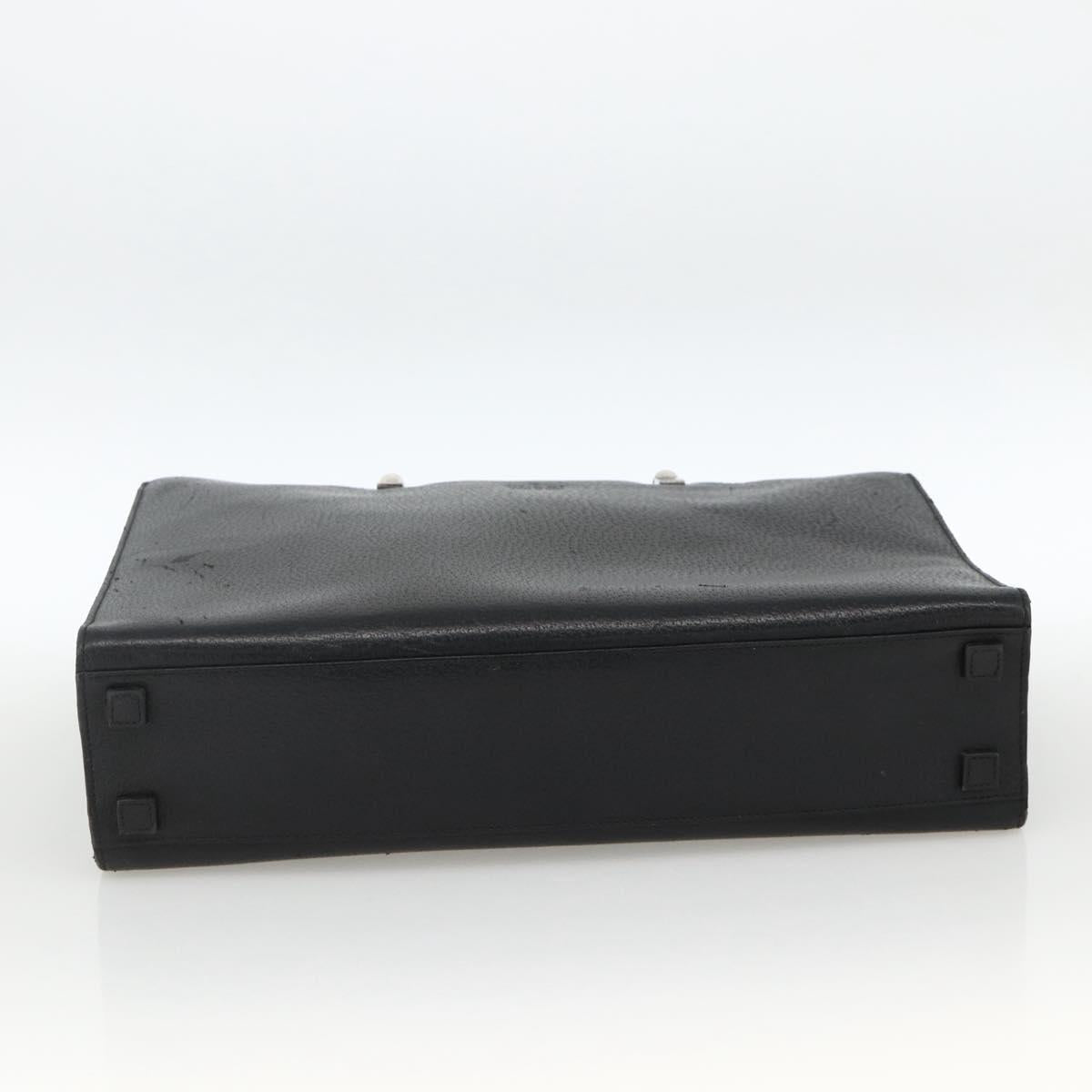 GUCCI Bamboo Tote Bag Leather Black Silver 002 1034 3444 Auth ka3425