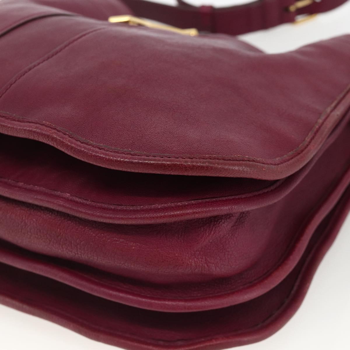 SAINT LAURENT Shoulder Bag Leather Purple Gold 291204 Auth ka3427