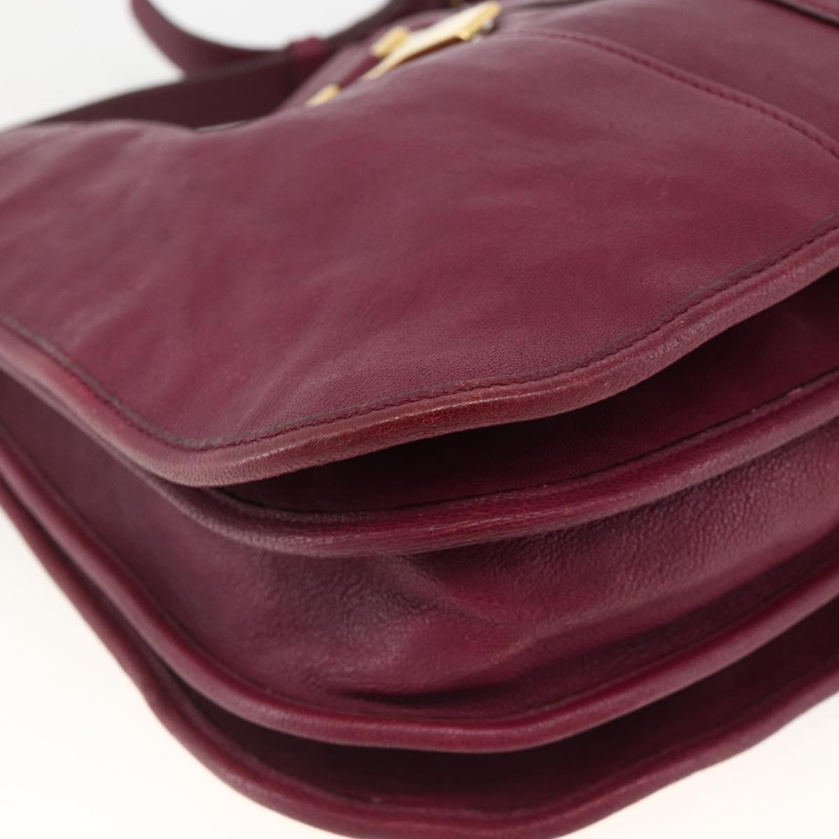 SAINT LAURENT Shoulder Bag Leather Purple Gold 291204 Auth ka3427
