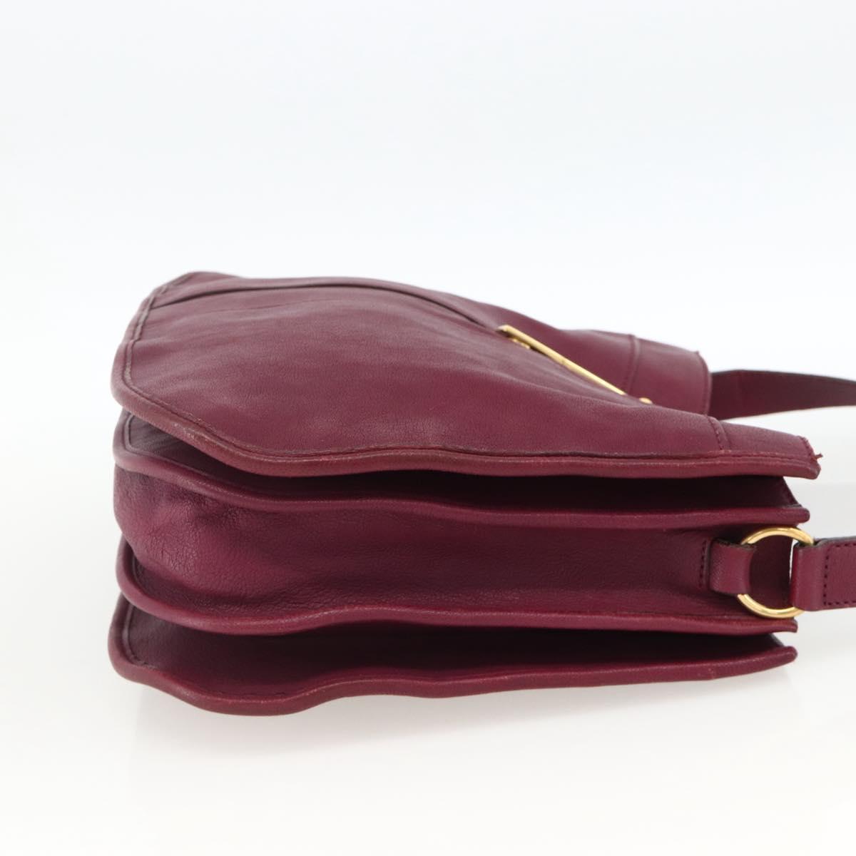 SAINT LAURENT Shoulder Bag Leather Purple Gold 291204 Auth ka3427