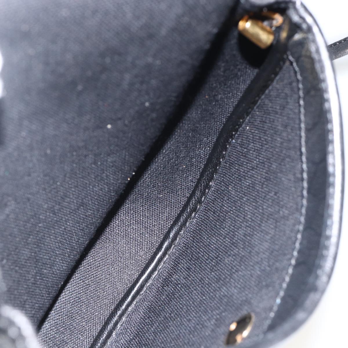 Christian Dior Honeycomb Canvas Shoulder Bag PVC Leather Black Gold Auth ka3429