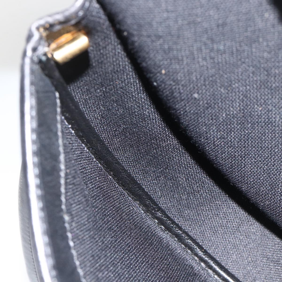 Christian Dior Honeycomb Canvas Shoulder Bag PVC Leather Black Gold Auth ka3429