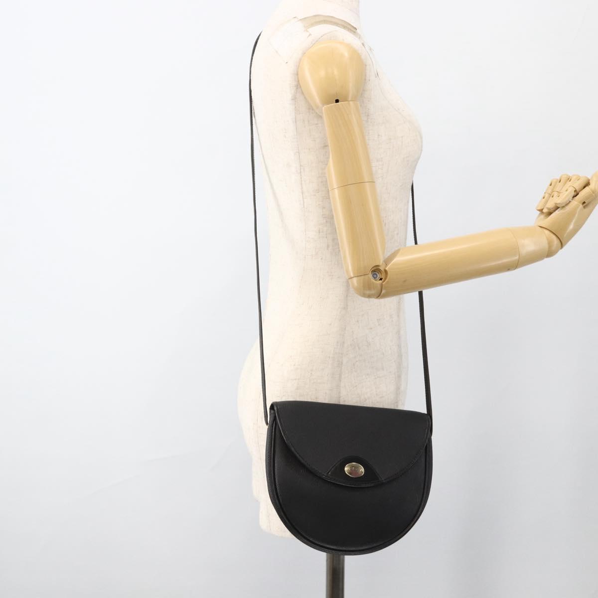 Christian Dior Honeycomb Canvas Shoulder Bag PVC Leather Black Gold Auth ka3429