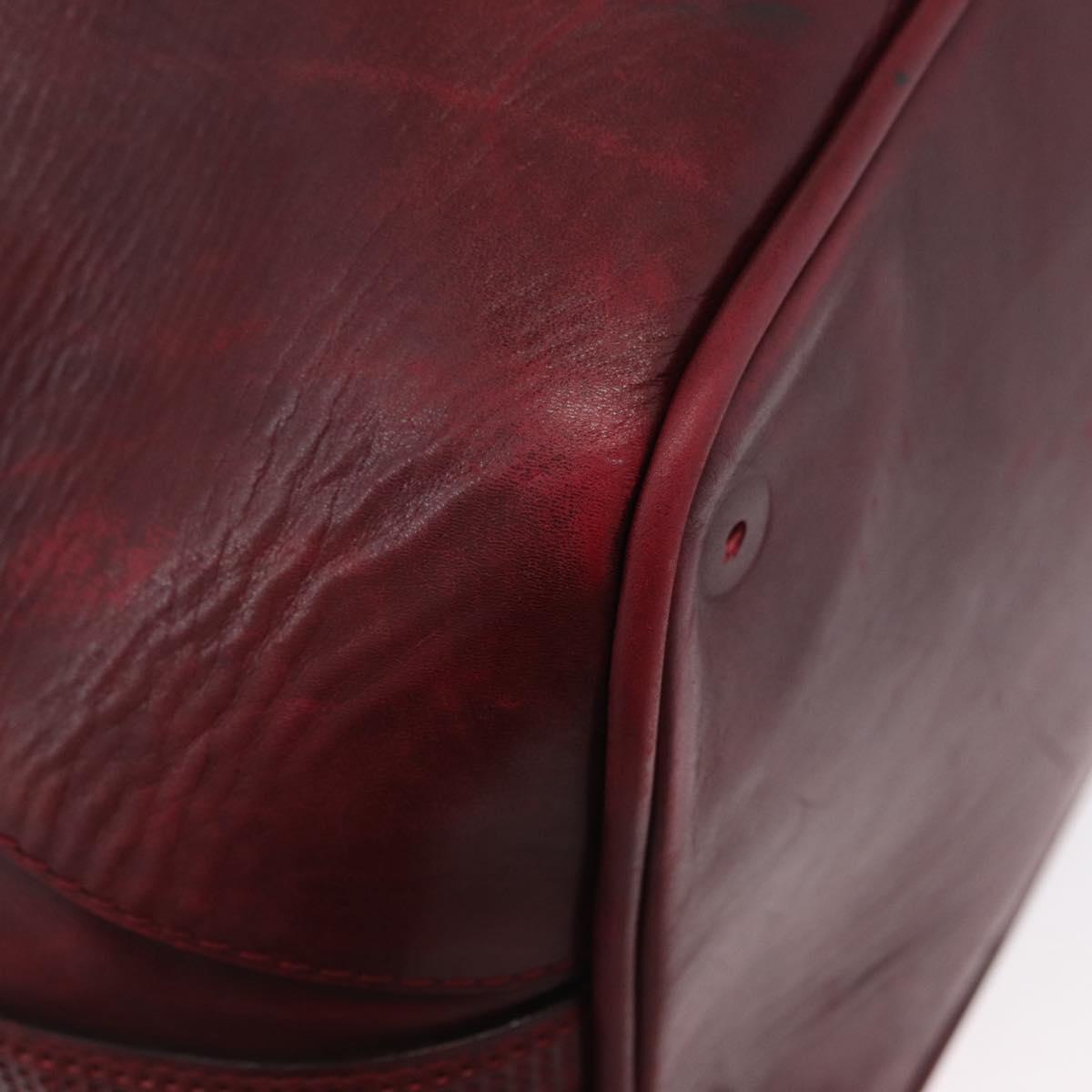 LOUIS VUITTON Cuir Bequia Grimo Boston Bag Bordeaux LV Auth ka3433
