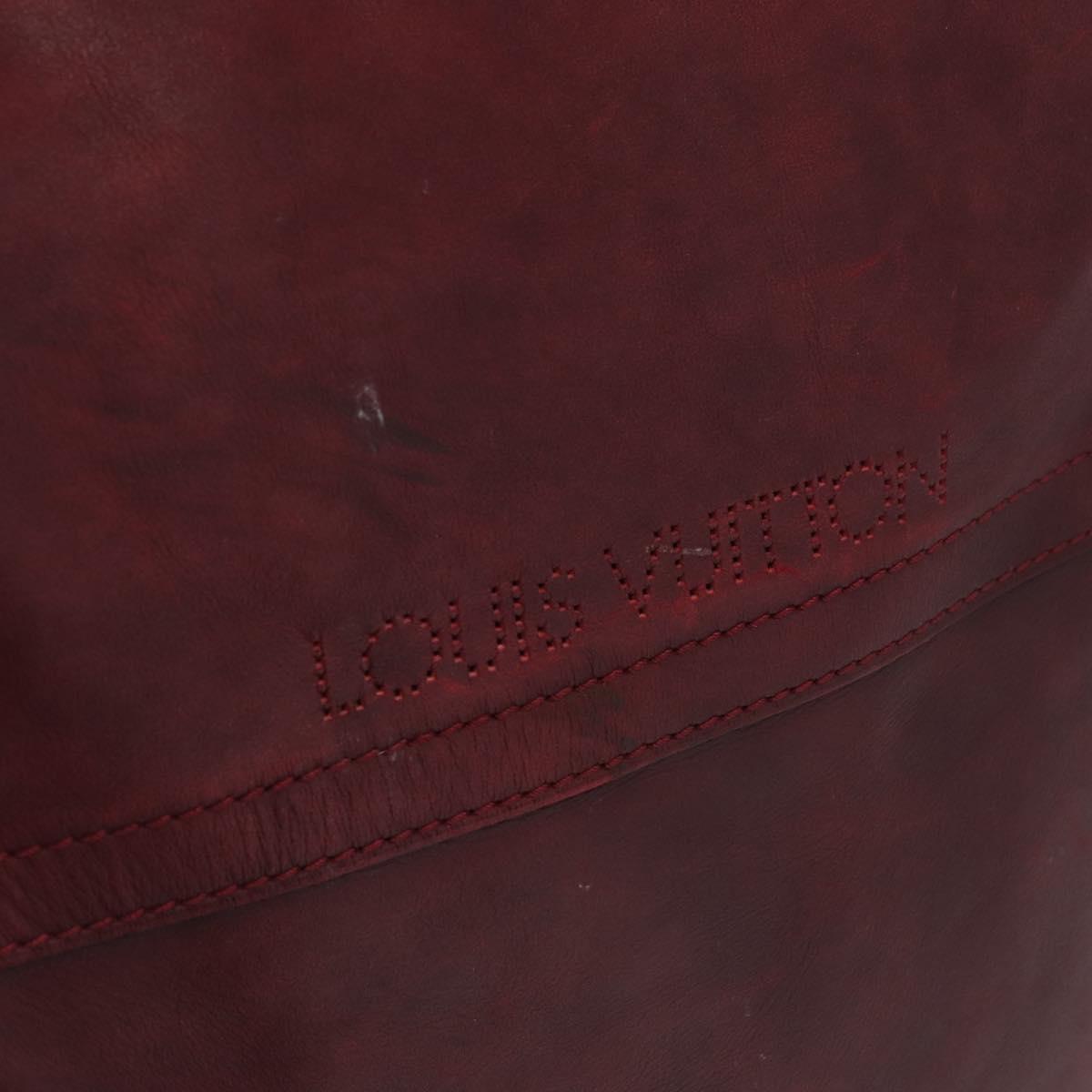 LOUIS VUITTON Cuir Bequia Grimo Boston Bag Bordeaux LV Auth ka3433