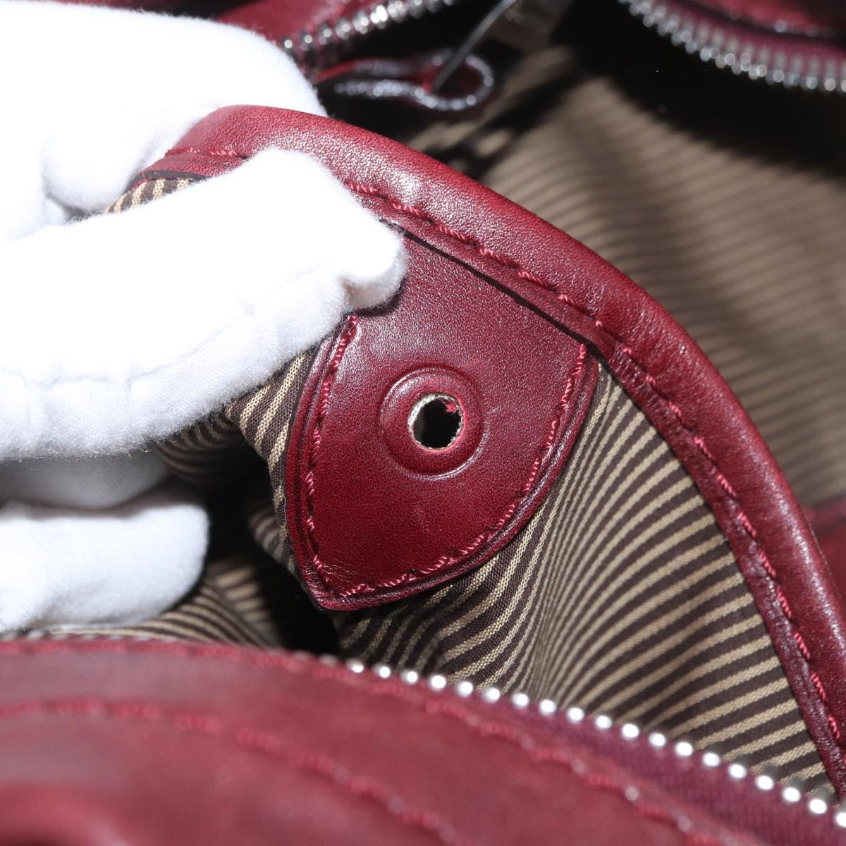 LOUIS VUITTON Cuir Bequia Grimo Boston Bag Bordeaux LV Auth ka3433
