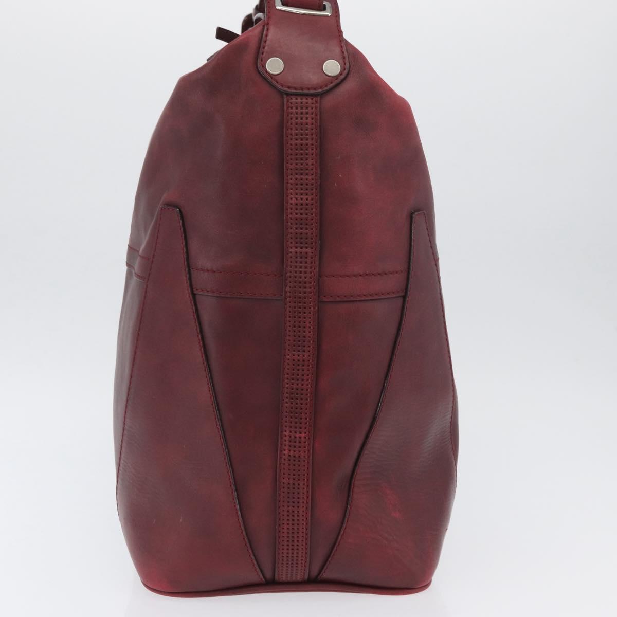 LOUIS VUITTON Cuir Bequia Grimo Boston Bag Bordeaux LV Auth ka3433