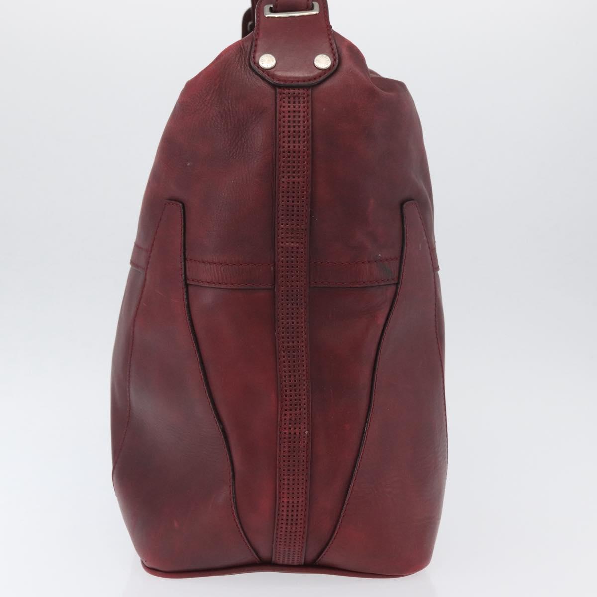 LOUIS VUITTON Cuir Bequia Grimo Boston Bag Bordeaux LV Auth ka3433