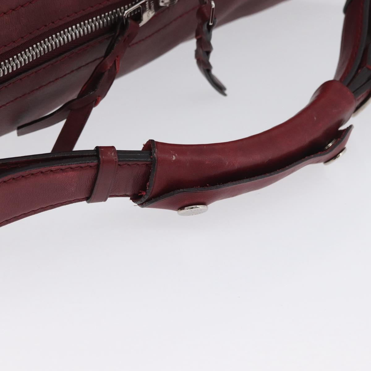 LOUIS VUITTON Cuir Bequia Grimo Boston Bag Bordeaux LV Auth ka3433