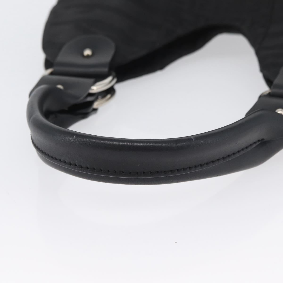 FENDI Zucchino Canvas Hand Bag Black Auth ka3436A
