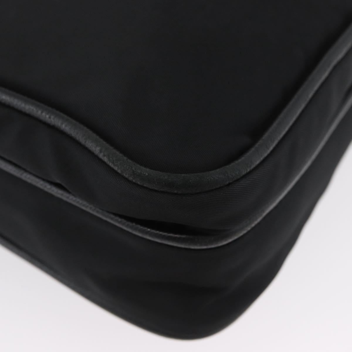 PRADA Shoulder Bag Nylon Black Silver Auth ka3438A