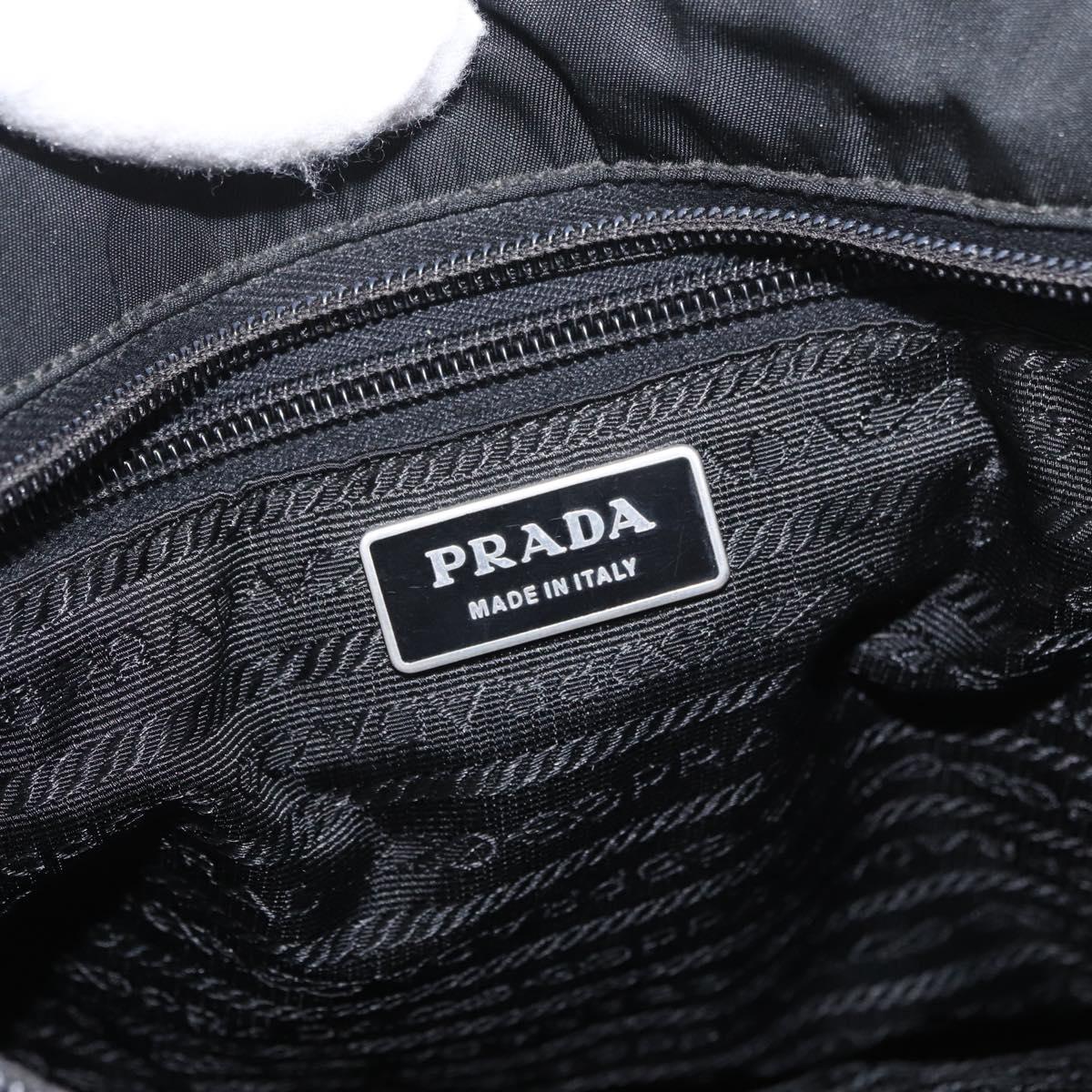 PRADA Shoulder Bag Nylon Black Silver Auth ka3438A