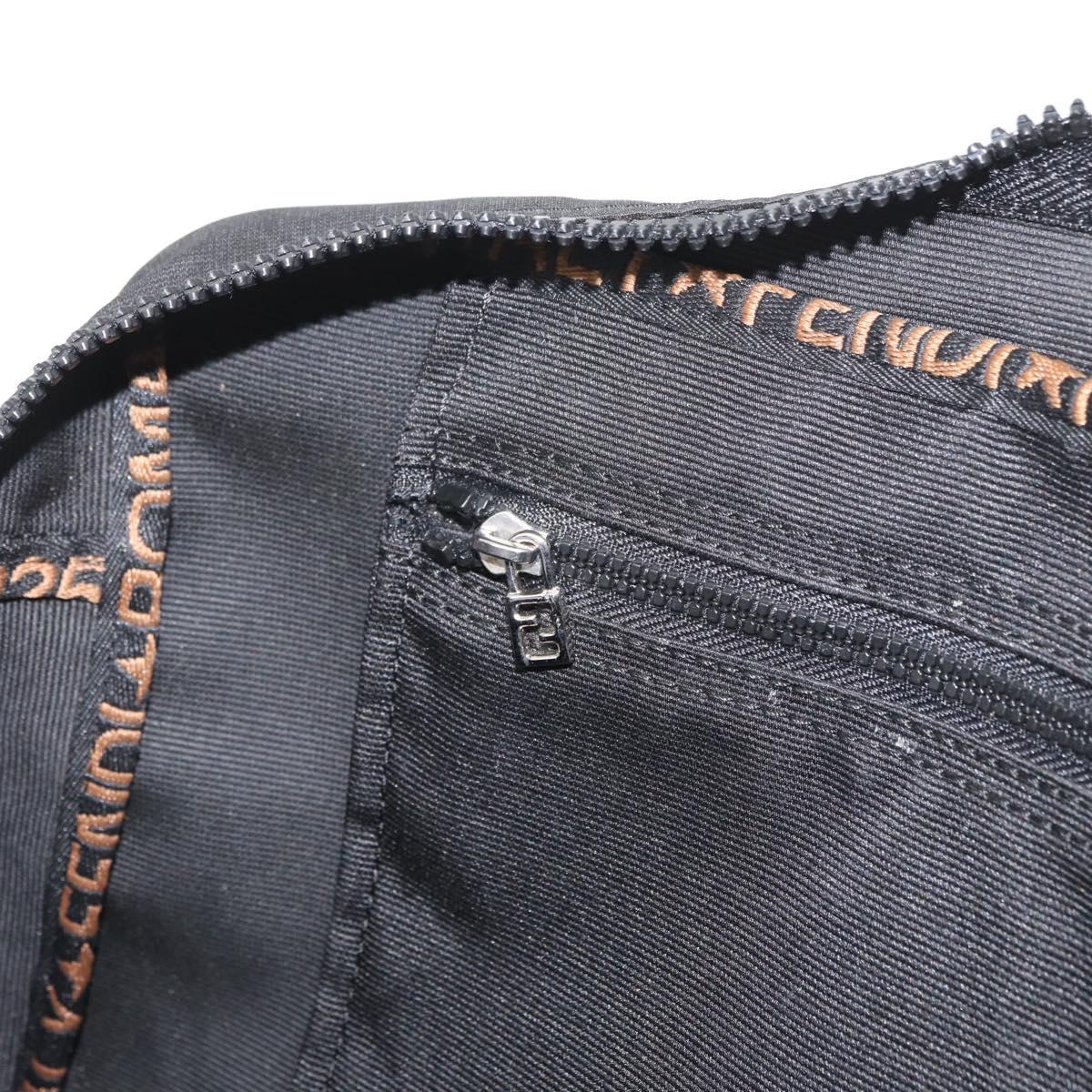 FENDI Hand Bag Nylon 2way Black Silver Auth ka3439