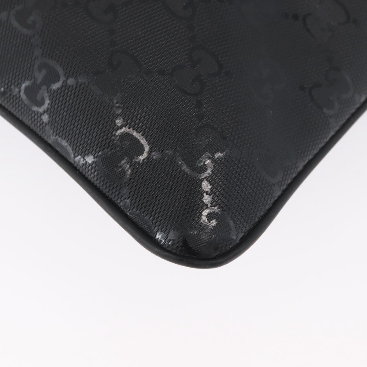GUCCI GG Implementation Shoulder Bag PVC Black Silver 201446 Auth ka3440