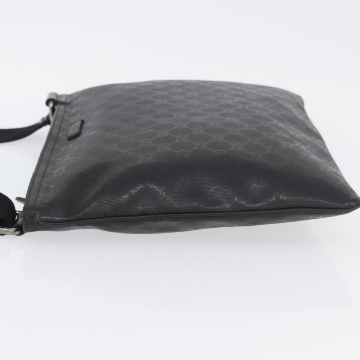 GUCCI GG Implementation Shoulder Bag PVC Black Silver 201446 Auth ka3440