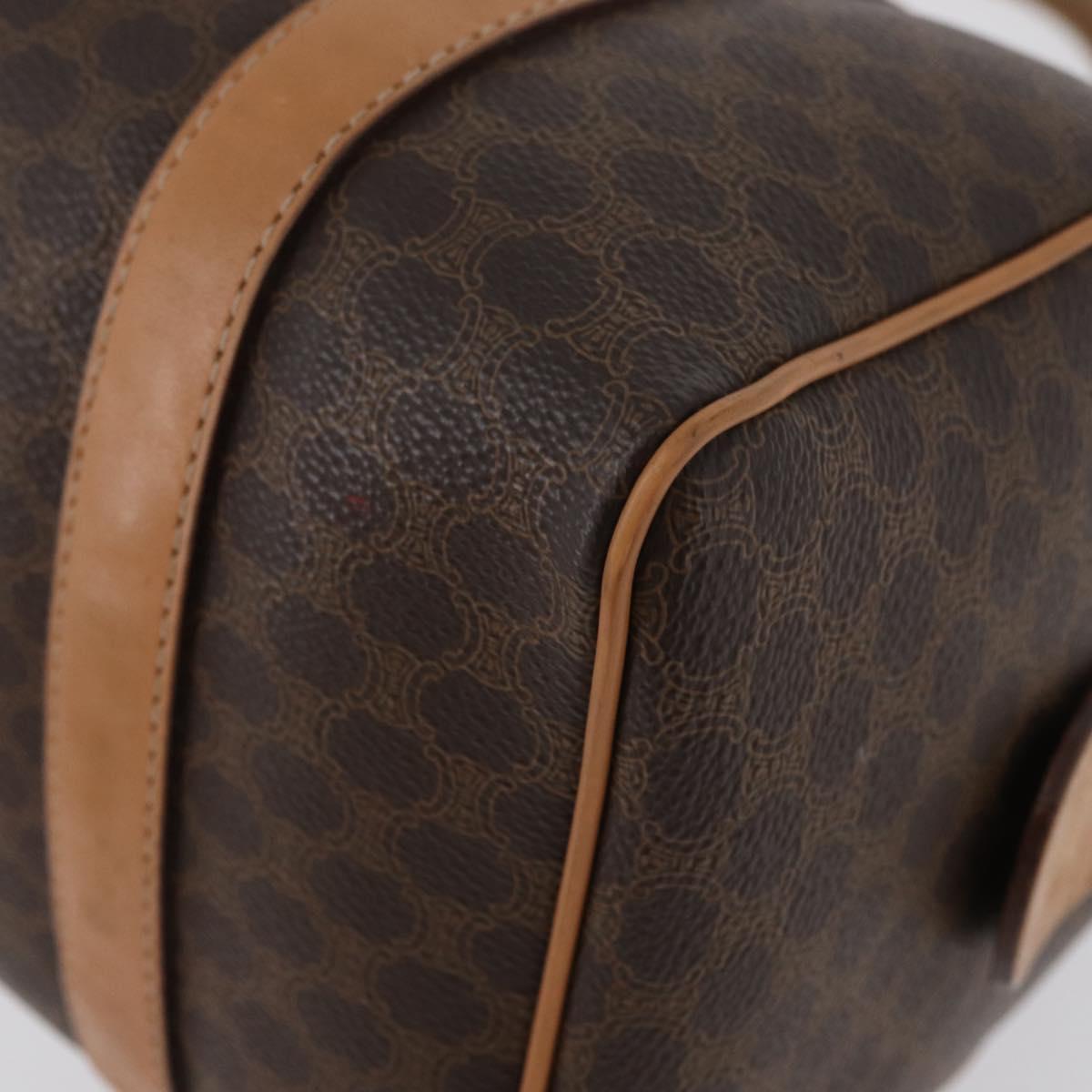 CELINE Macadam Canvas Hand Bag PVC Leather Brown Gold Auth ka3443