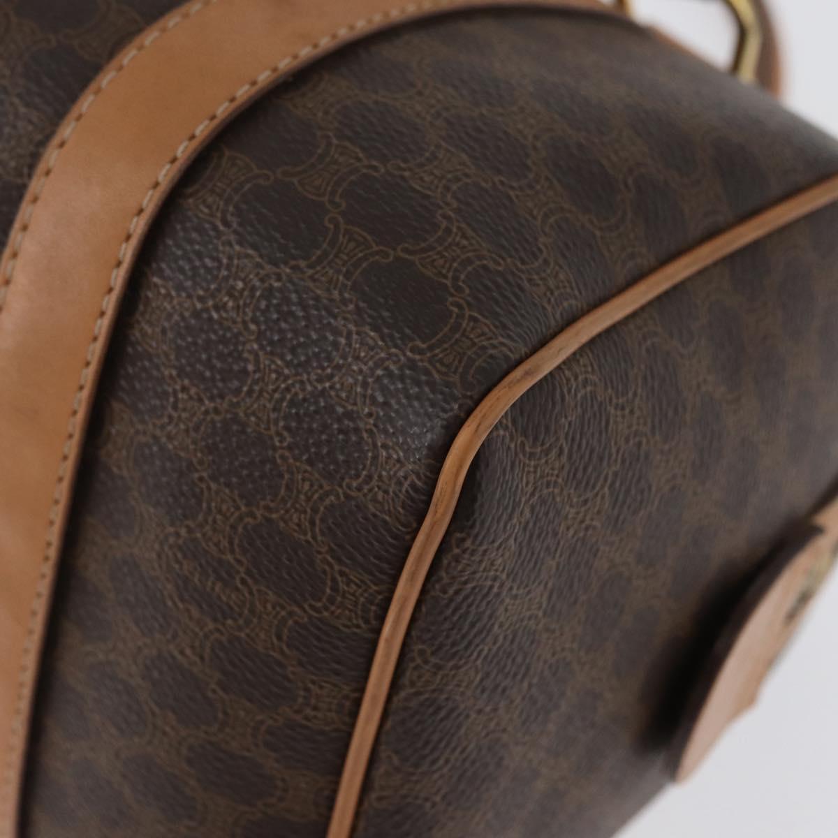CELINE Macadam Canvas Hand Bag PVC Leather Brown Gold Auth ka3443