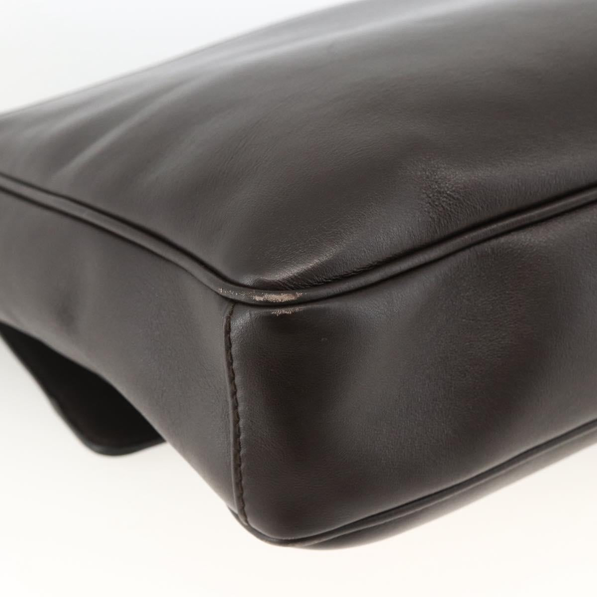 Salvatore Ferragamo Hand Bag Leather Brown Gold Auth ka3448