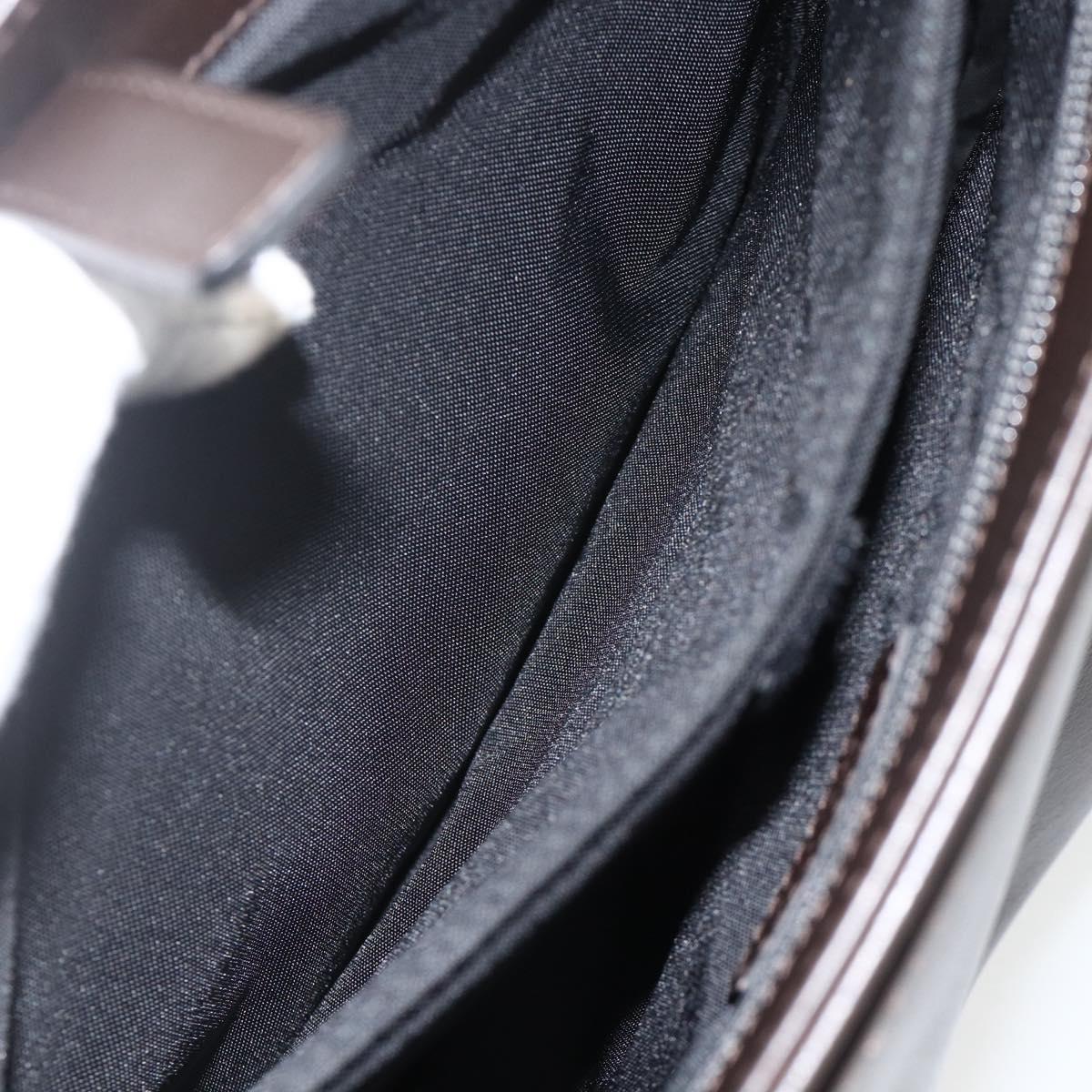 Salvatore Ferragamo Hand Bag Leather Brown Gold Auth ka3448