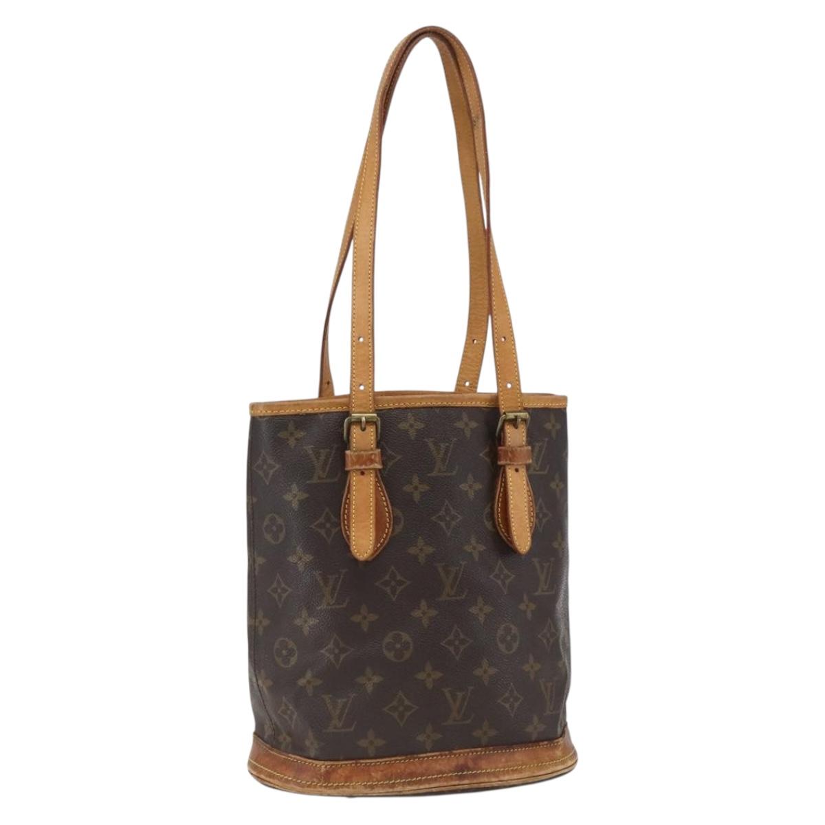 LOUIS VUITTON Monogram Bucket PM Shoulder Bag M42238 LV Auth ka345