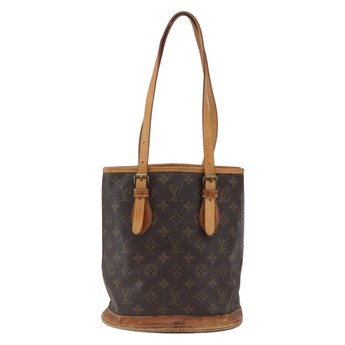 LOUIS VUITTON Monogram Bucket PM Shoulder Bag M42238 LV Auth ka345