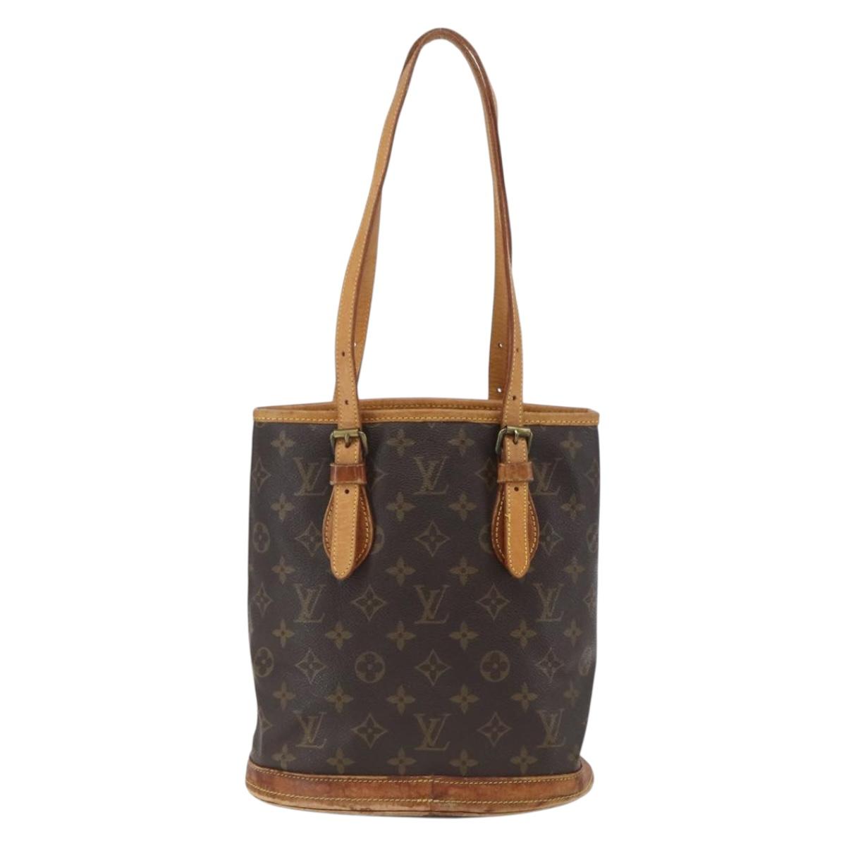 LOUIS VUITTON Monogram Bucket PM Shoulder Bag M42238 LV Auth ka345