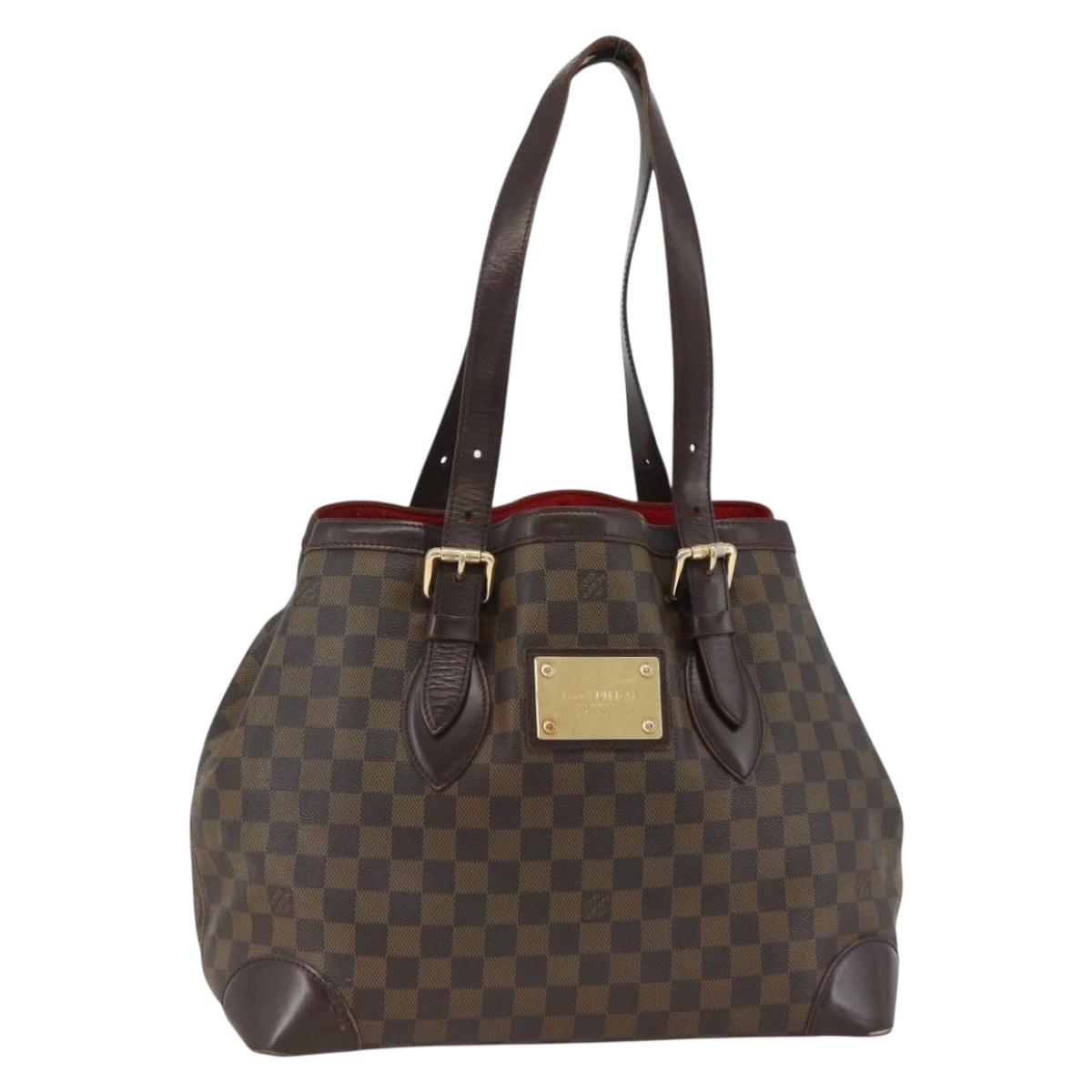 LOUIS VUITTON Damier Ebene Hampstead MM Tote Bag N51204 LV Auth ka3451
