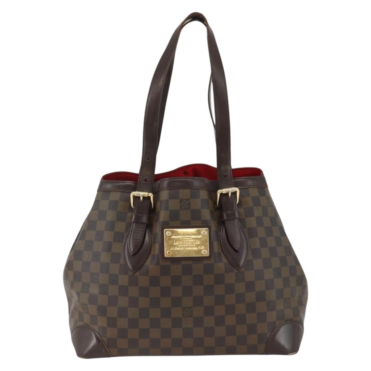 LOUIS VUITTON Damier Ebene Hampstead MM Tote Bag N51204 LV Auth ka3451