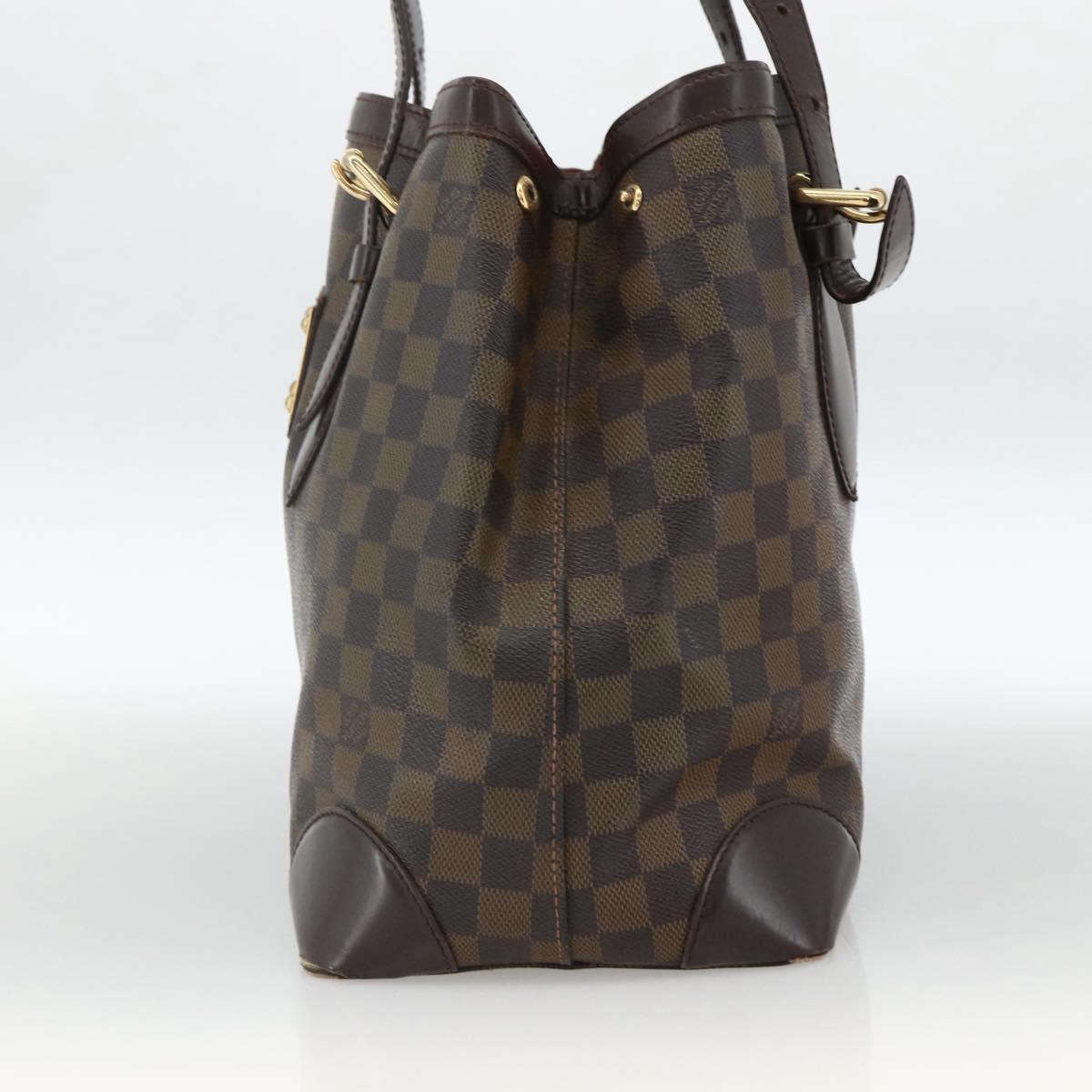 LOUIS VUITTON Damier Ebene Hampstead MM Tote Bag N51204 LV Auth ka3451