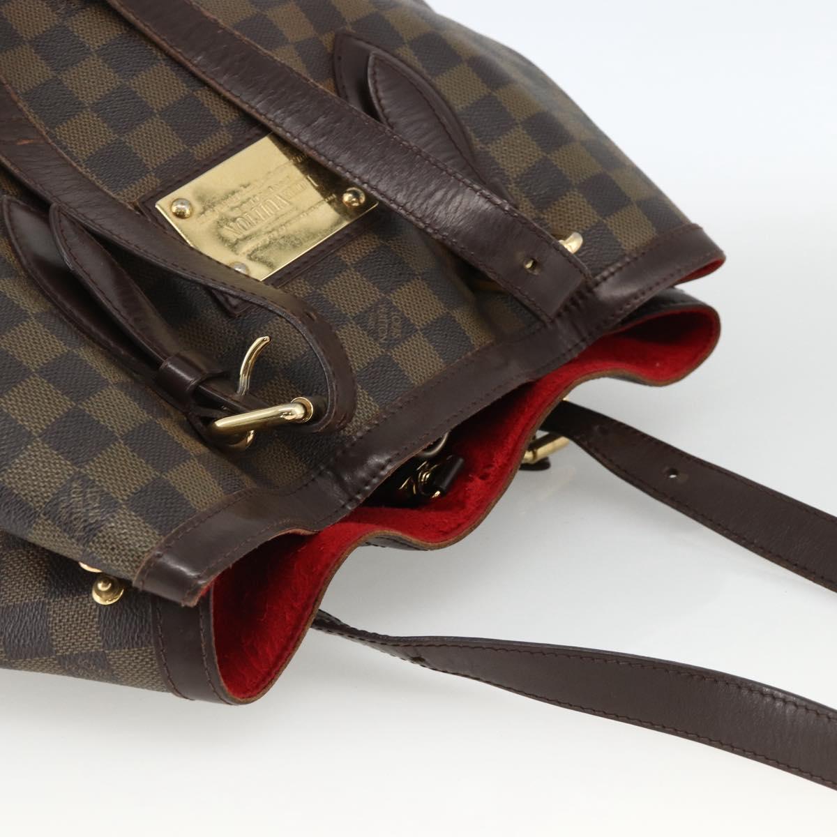 LOUIS VUITTON Damier Ebene Hampstead MM Tote Bag N51204 LV Auth ka3451