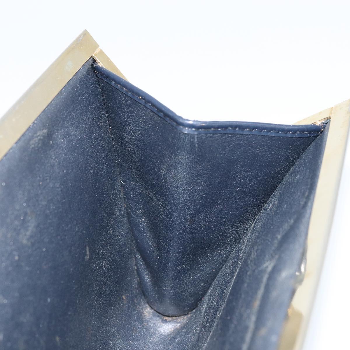 Christian Dior Trotter Canvas Clutch Bag Navy Gold Auth ka3453
