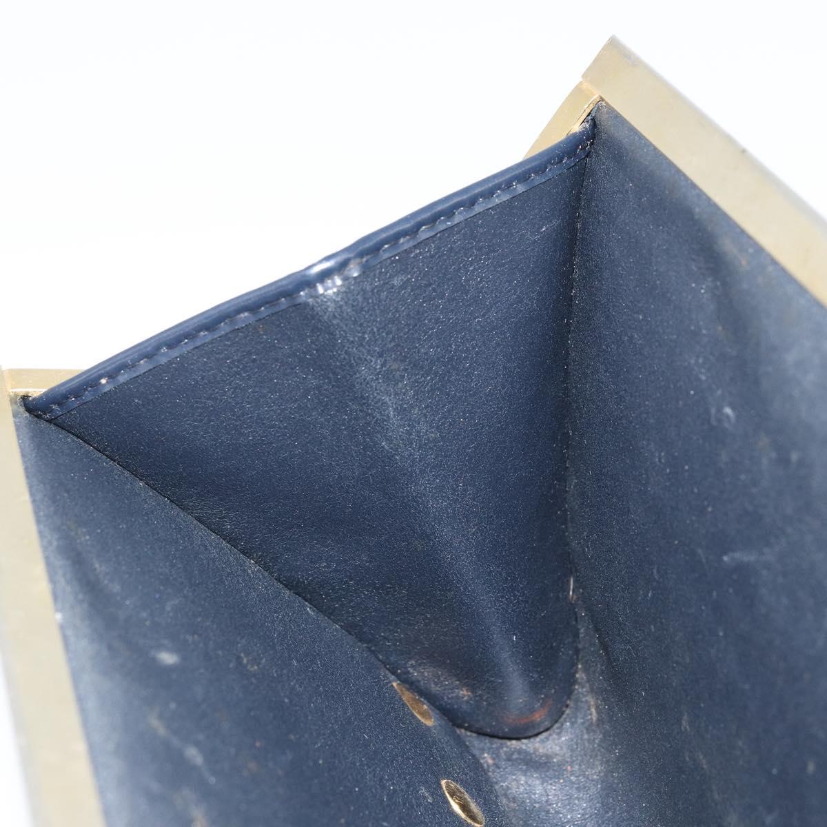 Christian Dior Trotter Canvas Clutch Bag Navy Gold Auth ka3453