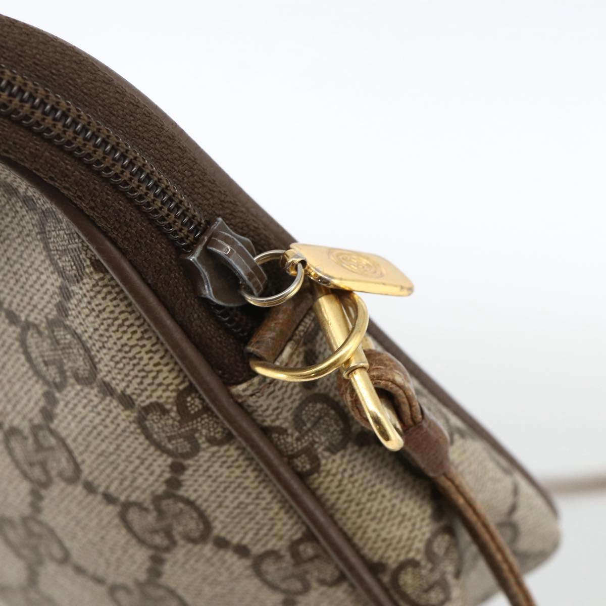 GUCCI GG Supreme Shoulder Bag PVC Beige Gold 116 02 068 Auth ka3454