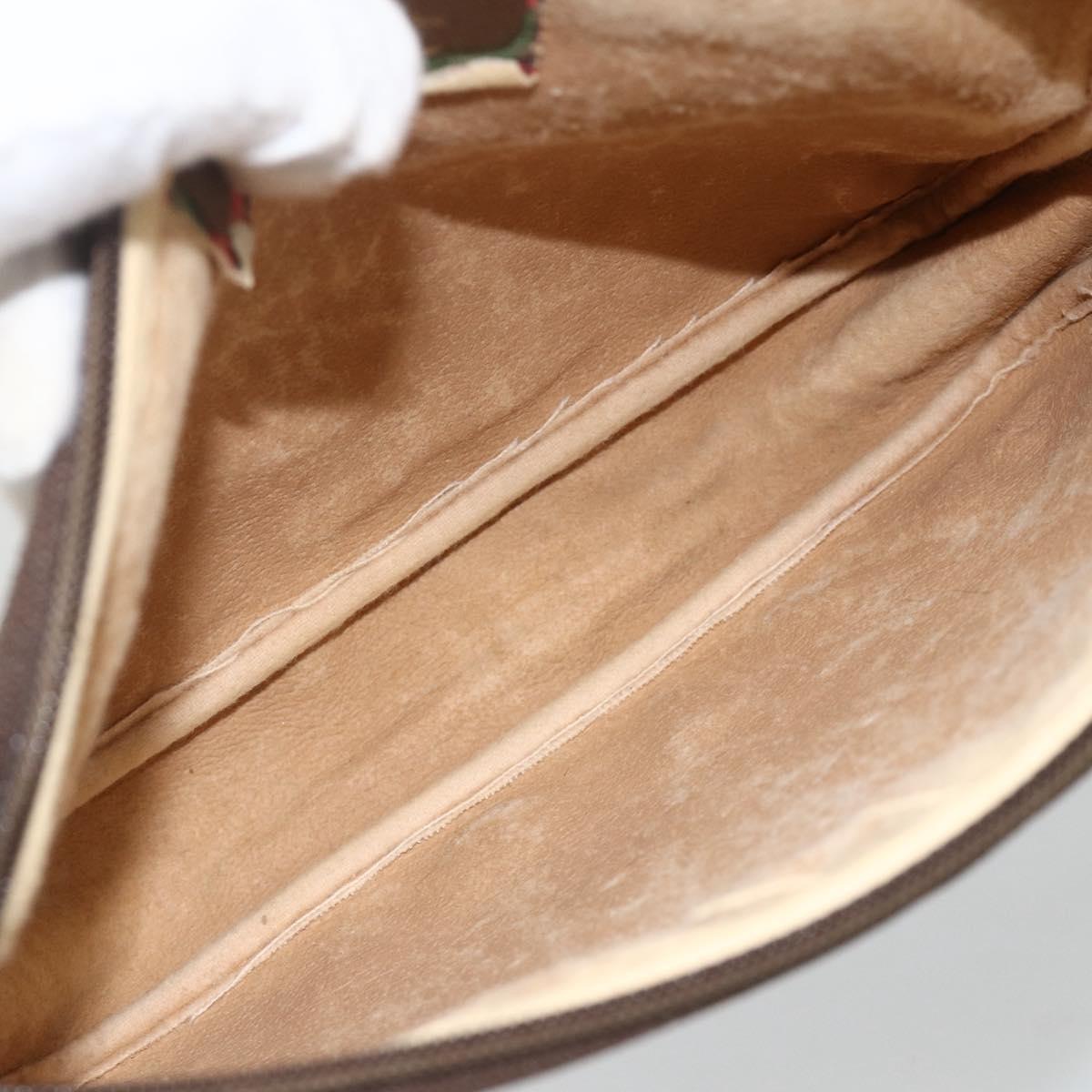 GUCCI GG Supreme Shoulder Bag PVC Beige Gold 116 02 068 Auth ka3454