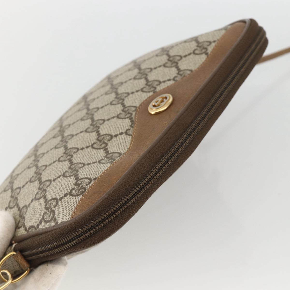 GUCCI GG Supreme Shoulder Bag PVC Beige Gold 116 02 068 Auth ka3454