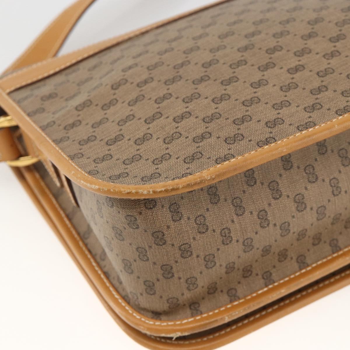 GUCCI Micro GG Supreme Shoulder Bag PVC Beige Gold 001 904 0915 Auth ka3456